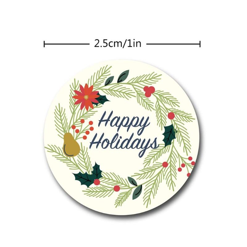 500 Pcs / Roll Sealing Sticker Labels Happy Sticky Stickers Baking Paper K4UA