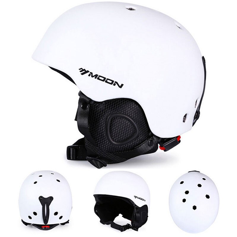 Luna esquí casco Otoño Invierno hombres adultos Snowboard Skateboard esquí equipo deportes seguridad cascos para nieve gafas con: 10 / L(58-61cm)