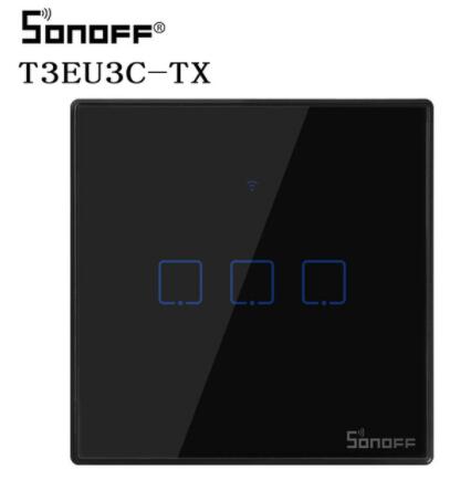 Sonoff tx  t2 t3 eu 1 2 3 -fach smart-wlan-schalter, kabelloser rf-wandschalter mit touch-timer, steuerbar über die ewelink-app, kompatibel mit alexa: Sonoff  t3 eu 3c