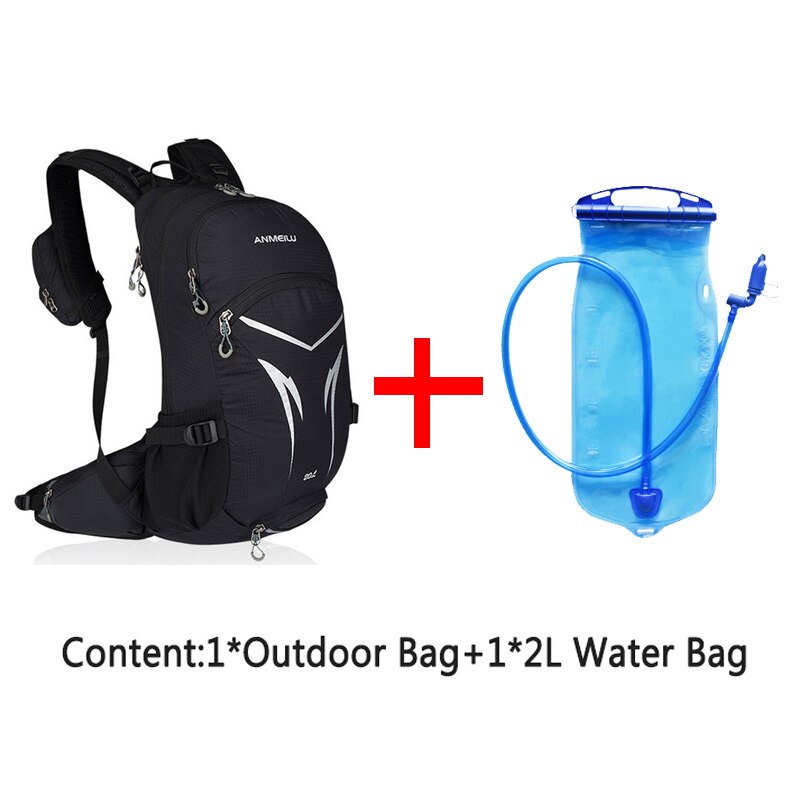 Waterproof 20L-35L Hydration Backpack,Hiking Backpack for Camping Backpack Hydration,Trekking Men's Backpack Outdoor Bags: Black and Water Bag