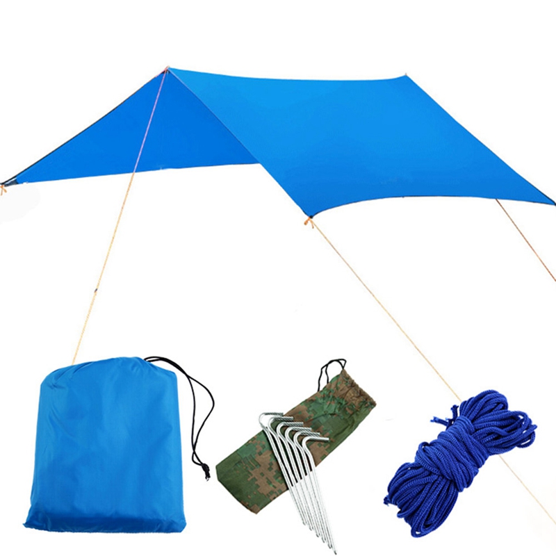 Outdoor-campingzelt, wasserdichte sonnenblende, strandmarkise, sonnenschutz, dünne, feuchtigkeitsbeständige matte, werkzeug