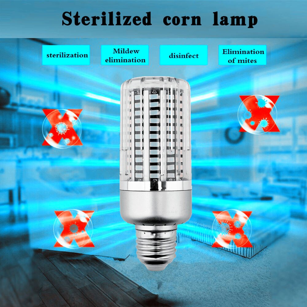 40W Led UVC Light Bulb UV Germicidal Lamp Sterilizer E26/E27 Corn Shape Light Disinfection light Clean Air Remove Remote control