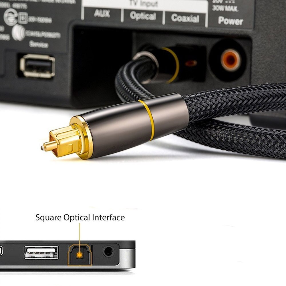 8 Meter Digitale Optische Audio Kabel – SPDIF Toslink Male Naar Male – Geschikt Voor ADAT, Dolby Digital En DTS-apparaten