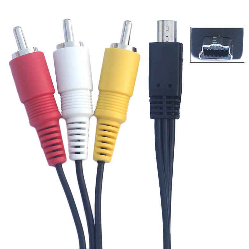 MINI USB 6 PIN to AV RCA Digital Camera Camcorder Cable for Canon