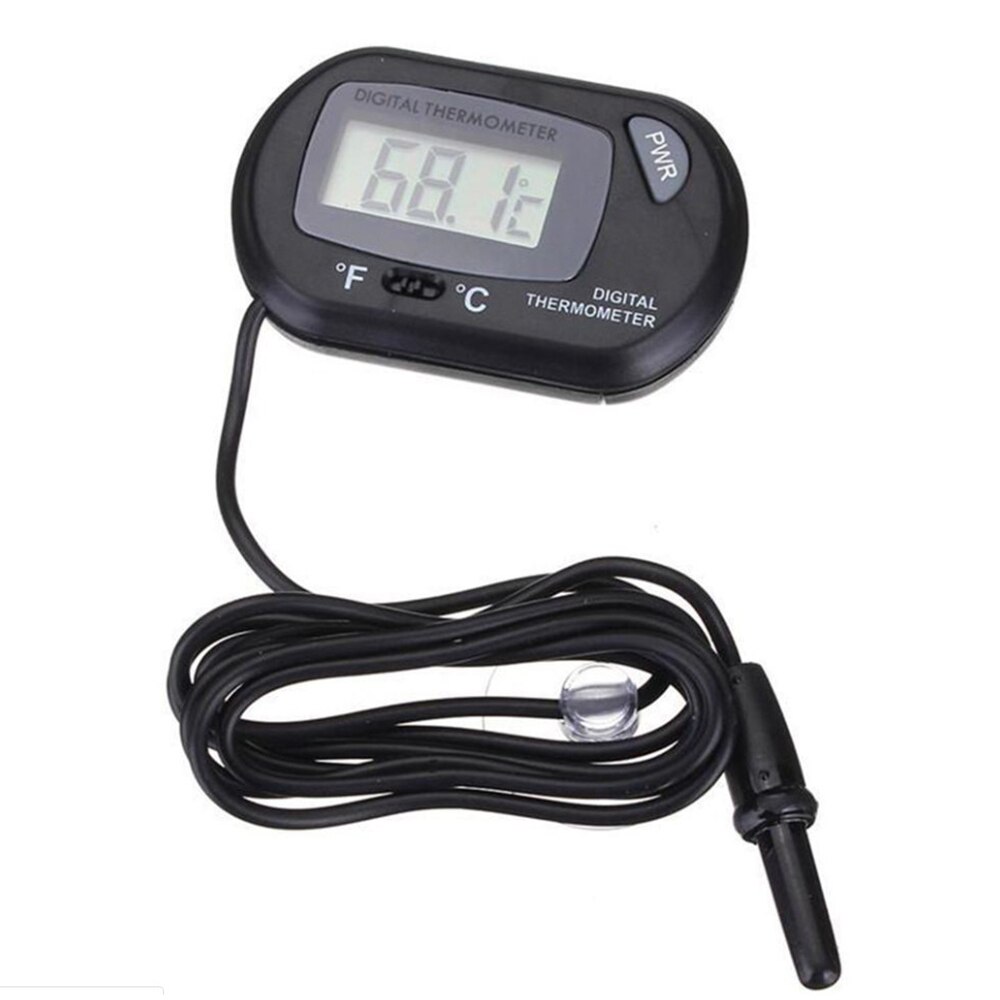 Waterproof LCD Digital Thermometer Fish Tank Aquarium Reptile Thermometer With Probe For Submersible Water Temperature Meter: Default Title
