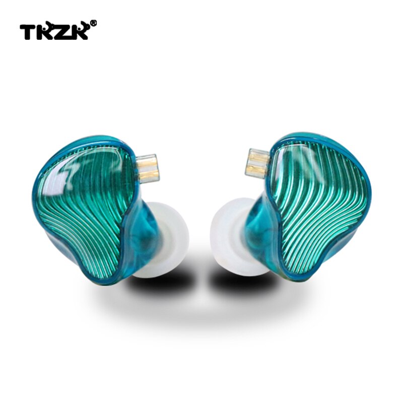 Tkzk wave 3.5mm in-ear-kopfhörer mit 1dd+1ba hybrid-treibern, harz-ohrhörer, bass-dj-headset, hifi-musik-iem mit versilbertem 2- pin-kabel: Grün