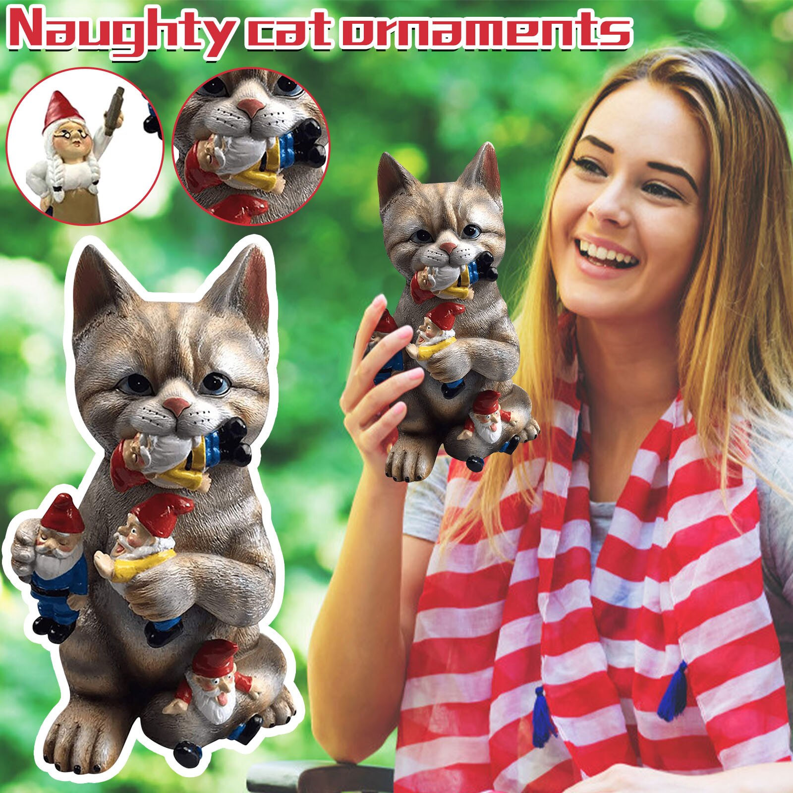 Fairy Garden Tiny Cats Statue Garden Courtyard Ornaments Fairys Resin Micro Landscape Outdoor Miniature Resin Figurines Ornament