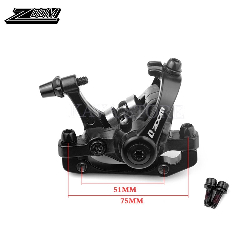 ZOOM Aluminum Alloy Bicycle Rear Disc Brake Black Mountain Road MTB Bike Mechanical Caliper Disc Brakes Cycling Double Brake