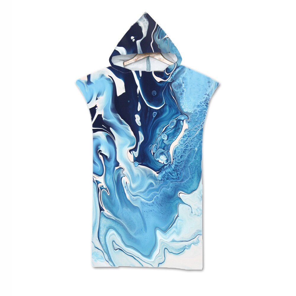 Fluss Gold aufbringen Mikrofaser Gedruckt Mit Kapuze Strand Schlecht Handtuch Für Erwachsene freundlicher Schnell Trocken Schwimmen Schwimmbad Poncho Mantel Bademantel: S / Licht Gelb