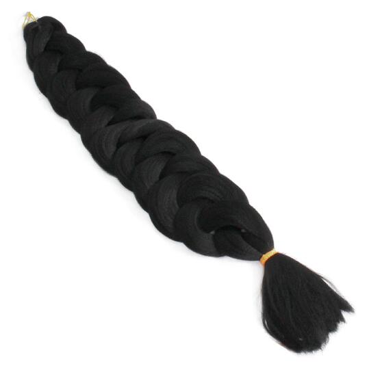 Crochet Braiding Hair one piece 82 inch Synthetic Braiding Hair 165g/piece pure color Jumbo Braid Hair Extensions: #1B