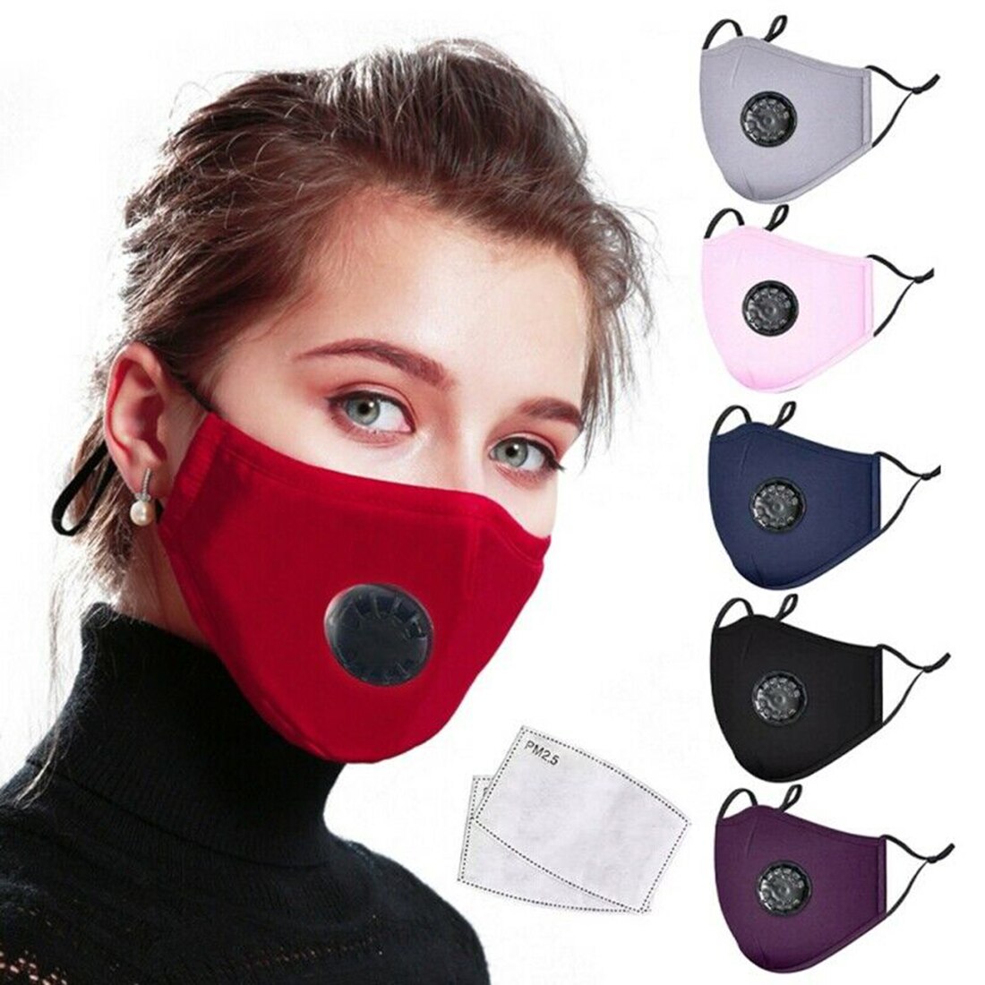 Gezicht Cover Comfortabele Anti-Stof Herbruikbare Anti Luchtvervuiling Mond Moffel Anti Dust W/Ontluchtingsventiel Ademend
