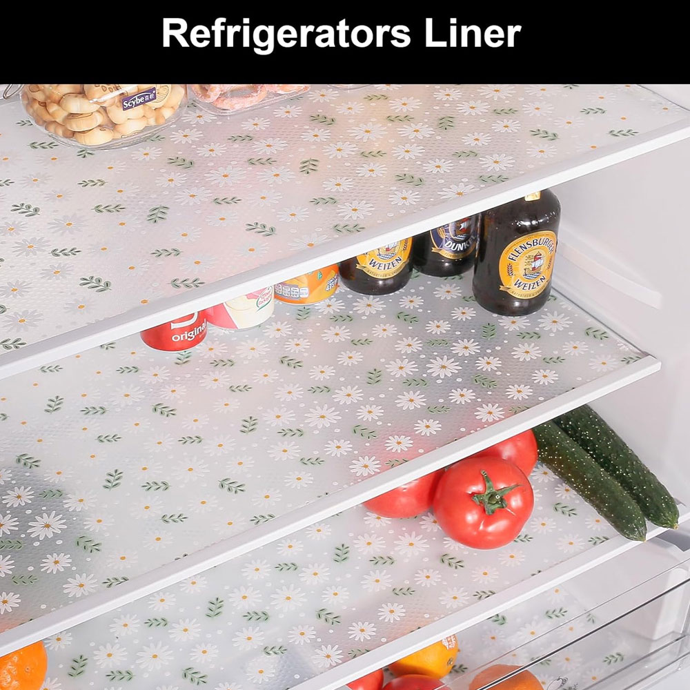 1 rouleau de doublures d'armoire de cuisine, tapis de tiroir d'étagère EVA, Non adhésif, imperméable, antidérapant, Anti-poussière, pour Table de réfrigérateur, pour usage domestique
