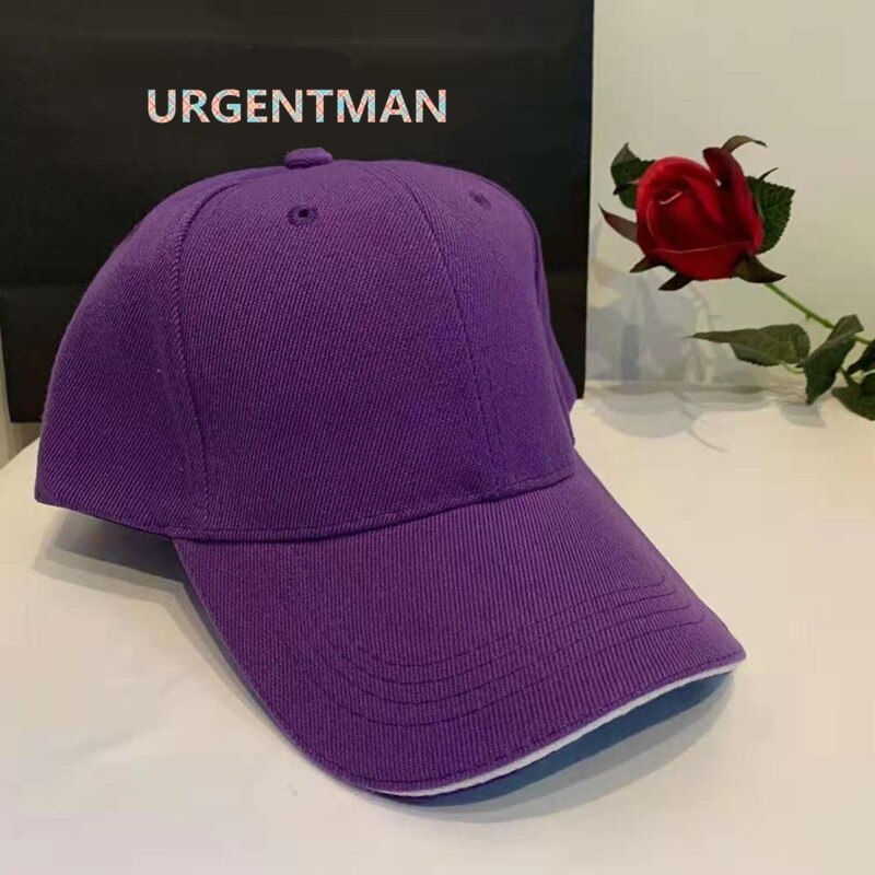 Unisex 6 Panel Cap Casual Acrylic Plain Baseball Cap Adjustable Hats For Women Men Hip Hop Cap Streetwear Dad Hat: Purple