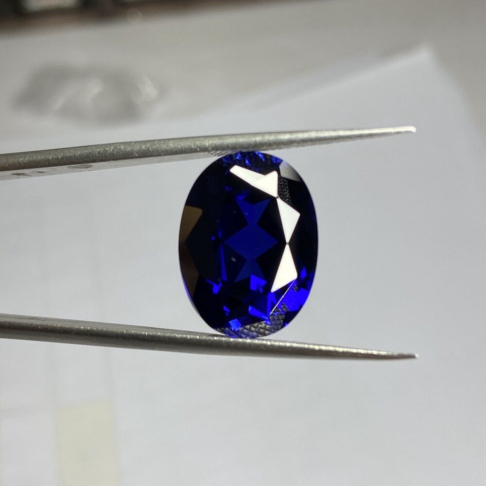 Meisidian 15X20mm Ovale Vorm 5A Hand Cut 23 Karaat Losse Korund Royal Blue Sapphire Stone
