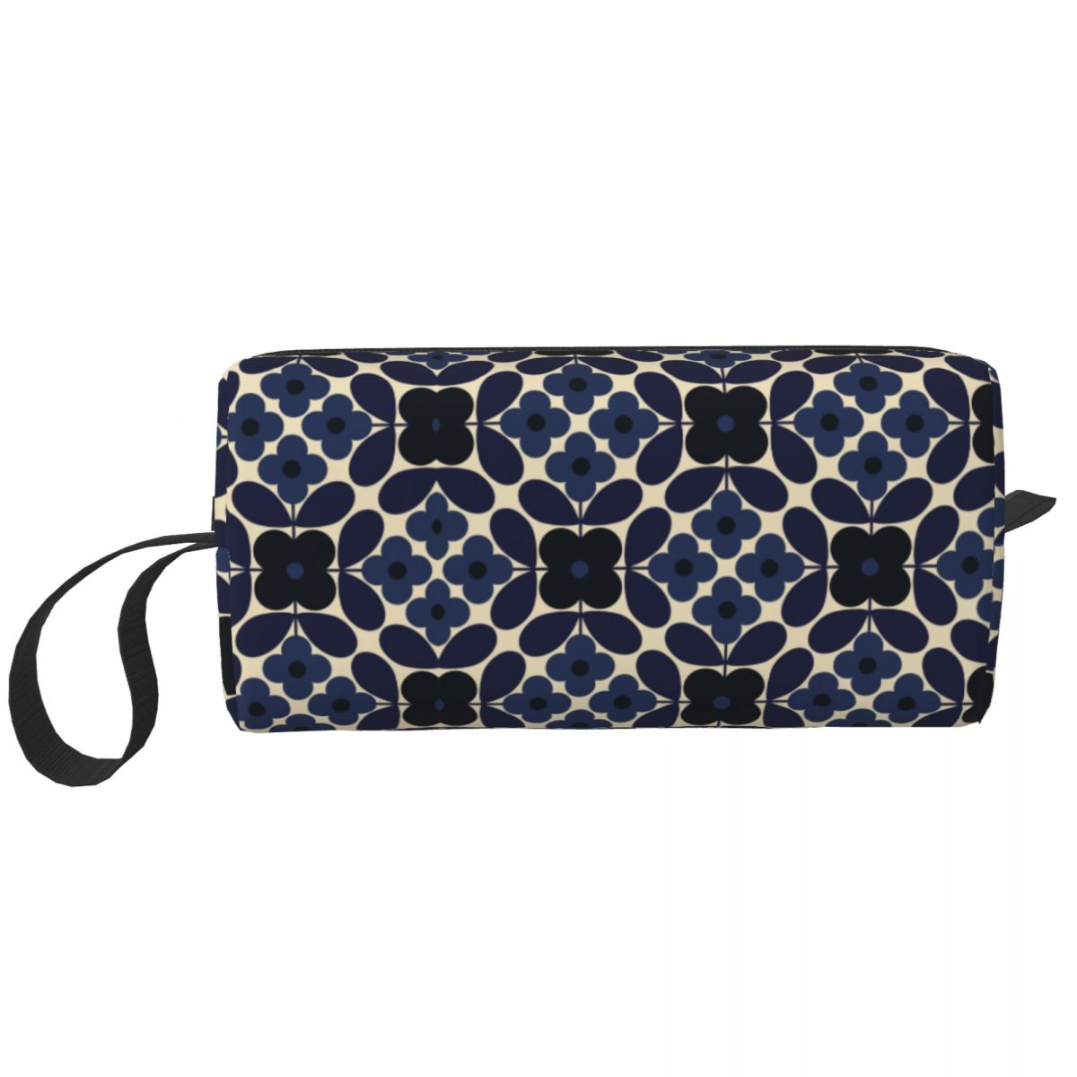 Custom Cute Home Orla Kiely Travel Toiletry Bag for Women Cosmetic Makeup Bag Beauty Storage Bags Dopp Kit Case Box: Khaki