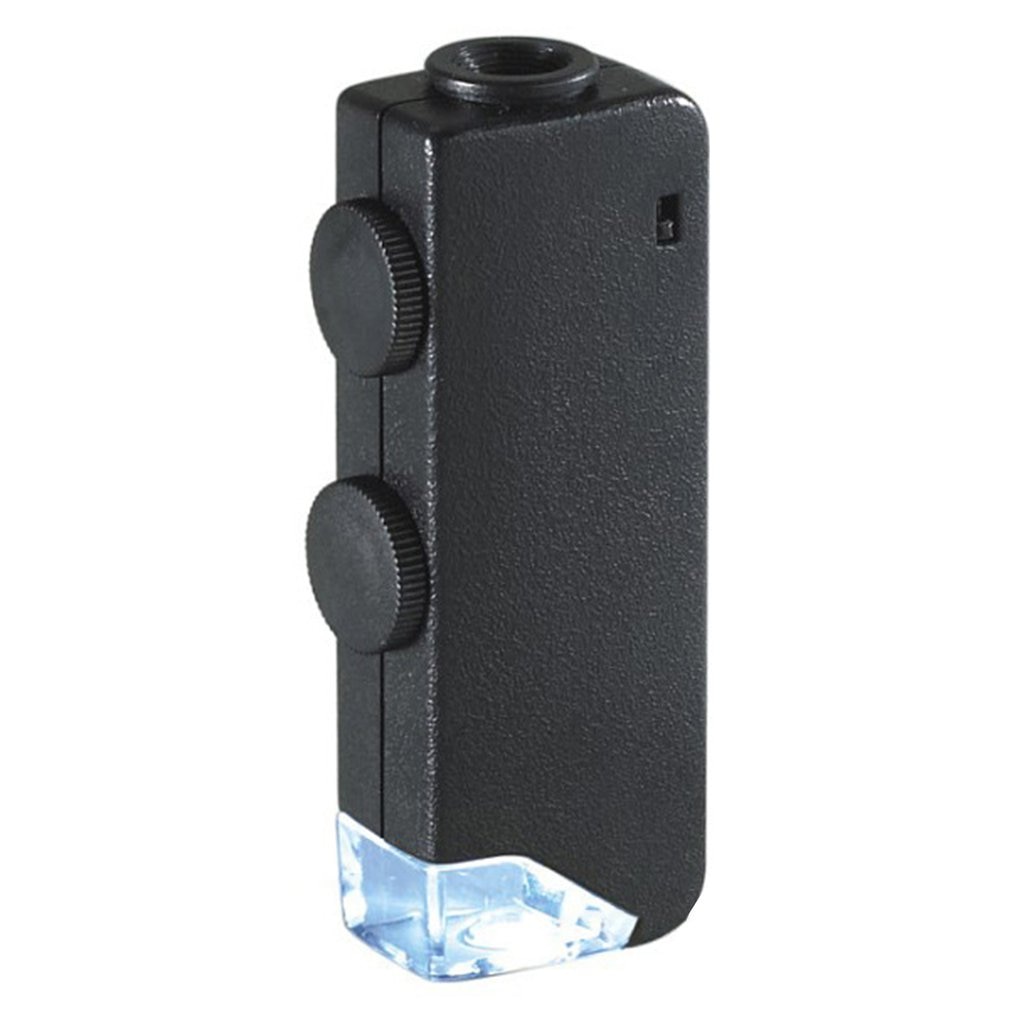 Zoom iluminado portátil 60x-100x bolsillo lupa microscopio Enfoque de ajuste Manual para una visión perfecta