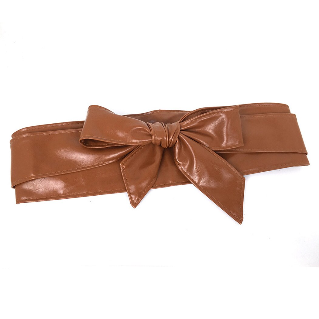 Neue Frauen Leder Gürtel Bowknot Binden Breiten Gürtel Bund Elegante Damen Silber wickeln Um Riegel Korsett schnallen Taille Gürtel