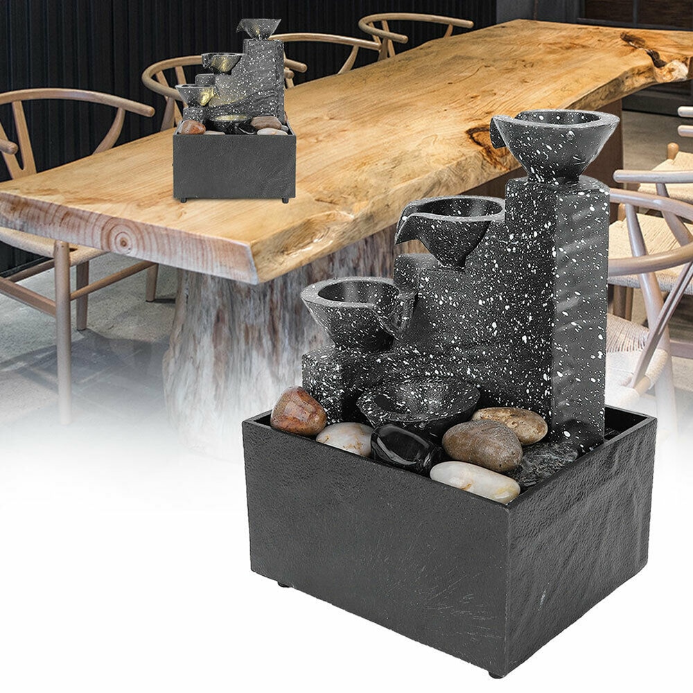 Springvand lys statuer vand funktion led usb gebyr for stue undersøgelse indendørs desktop ornament hjem indretning
