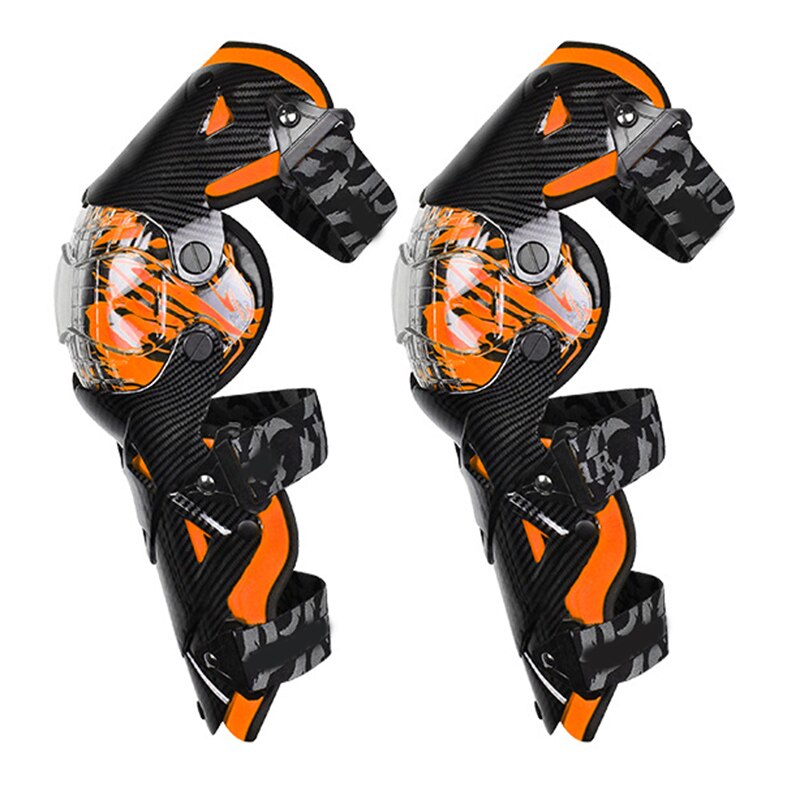Motorcycle Knee Pads Knight Riding Fall Resistance Leg Guard Equipment For Motorcycle Off-Road Protective Gear M8617: Orange