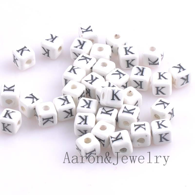 heißer Weiß A-Z Gemischte Buchstaben Alphabet Würfel Keramik Buchstaben Perlen passen Schmuck machen 8mm 10 stücke YKL0355X: Lavendel