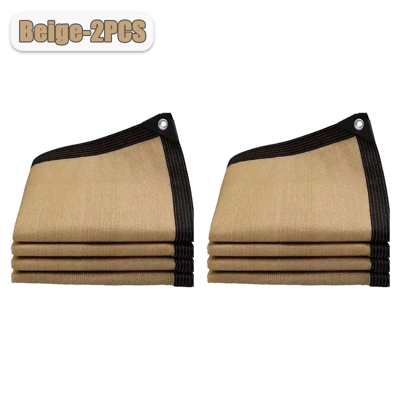 200×400cm Summer Outdoor Shading Beige Shading Net Wrapped Perforated Shading Cloth Thickened Heat Insulation Net Shading Net: 2*4M / WHITE