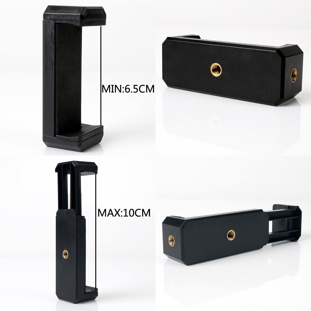 Universele Telefoon Statief Selfie Adapter Digtal Camera Beugel Mobiele Clip Houder Verticale Stand Black