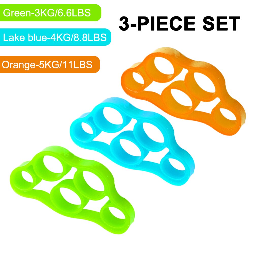 3PCS Finger Gripper Silicone Hand Gripper Resistance Band Hand Grip Wrist Stretcher Finger Expander Strength Trainer Exercise: 3pcs set B