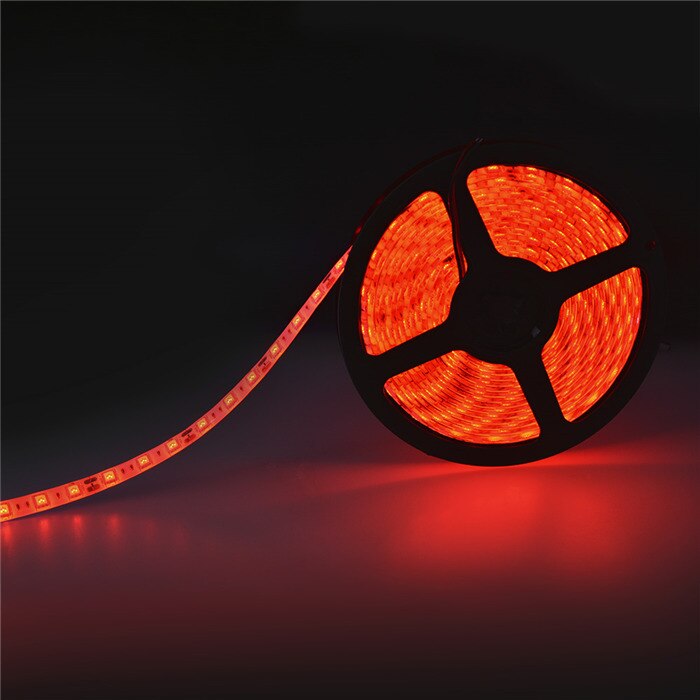 DC 12V 5M Waterproof LED Strip SMD5050 5050 RGB 60LEDs/M Flexible Light 5050 LED Strip RGB White/Warm White/Pink/Blue/Green/Red: Red
