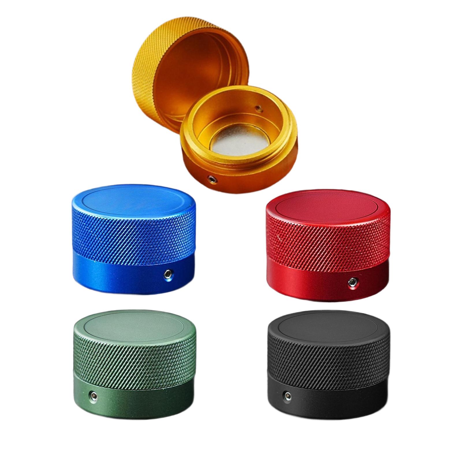 Soporte de tiza para taco de billar, caja de tiza para taco de billar, herramienta de billar, tapa atornillada redonda pequeña de 1,36 pulgadas x 0,89 pulgadas