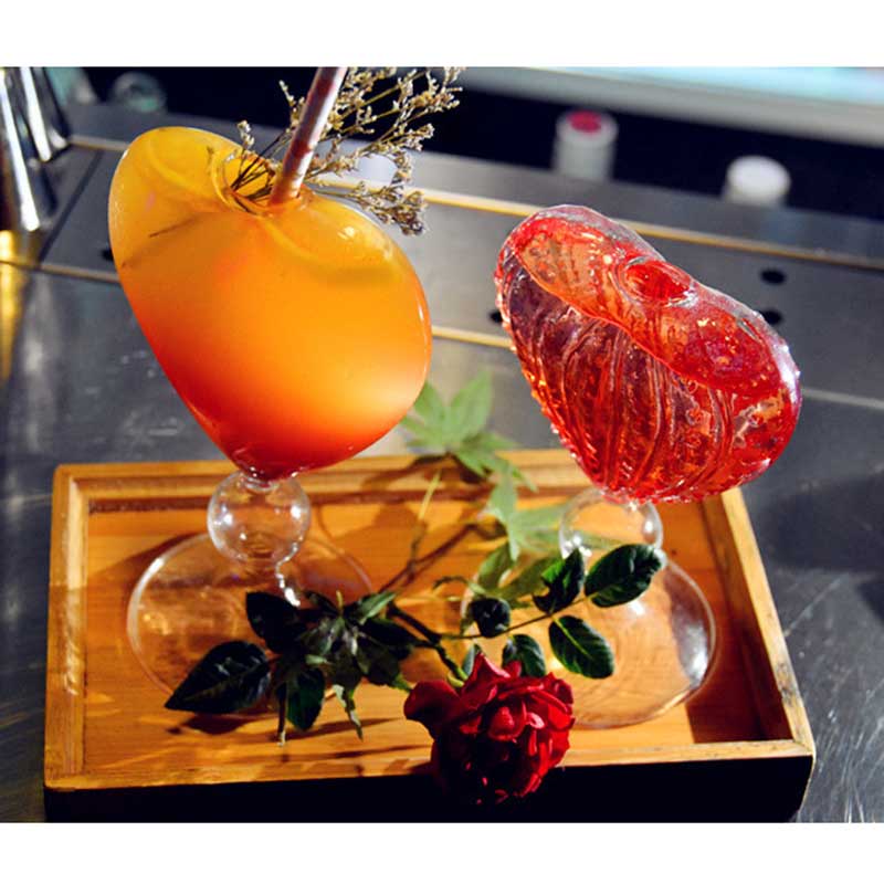 Szklany koktajl w kształcie serca kreatywny przezroczysty wódka Brandy lampka robić wina bar wesele Drinkware dekoracje prezenty copas de wino