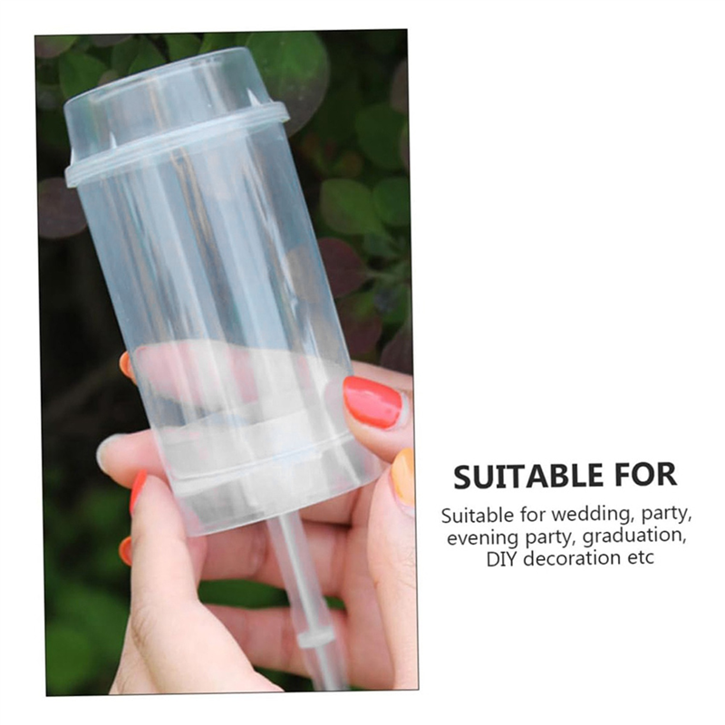 ABJI-80Pcs Food Pusher Round Shaped Push-Pops Cake Cup With Lid Cake Push Pops Containers Cakepop Round Plastic Container