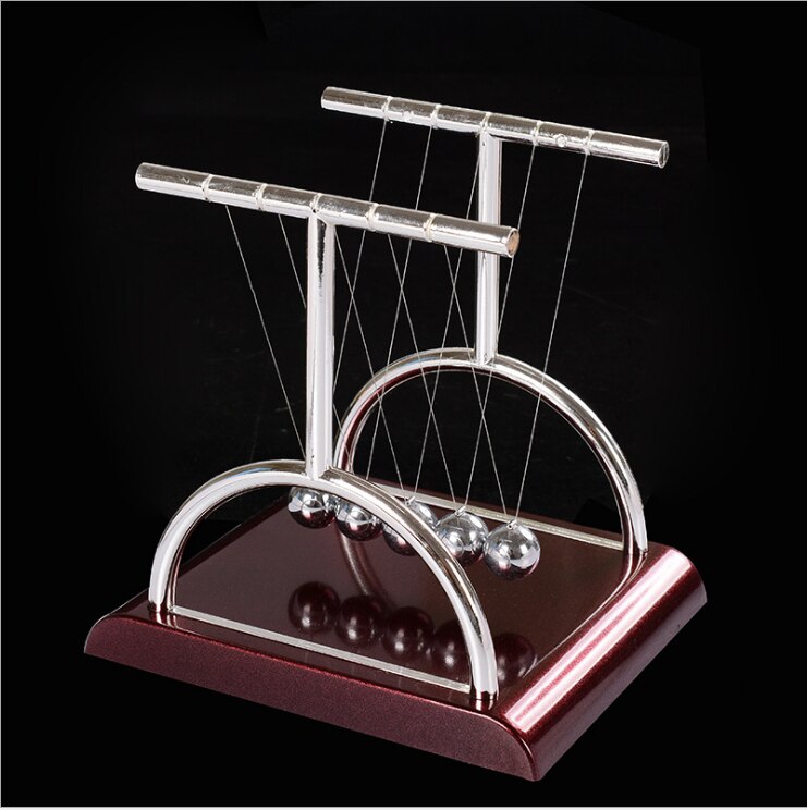 Klassisk newton cradle balance balls metal craft, science psychology puzzle desk fun gadget med plastbunn: T