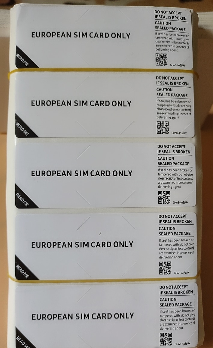 100Pcs Black/White SIM Card Only Seal Label Sticker For SAM delicacy Phone Package box sealing strip