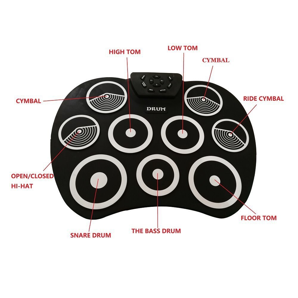 Hand roll Silica gel Drum kit With foot pedal Portable child percussion instrument Electronic drum