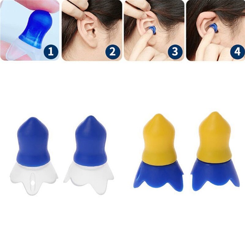 Silicone Flight Earplugs Noise Cancelling Reusable Ear Plugs For Airplanes Hearing Protection