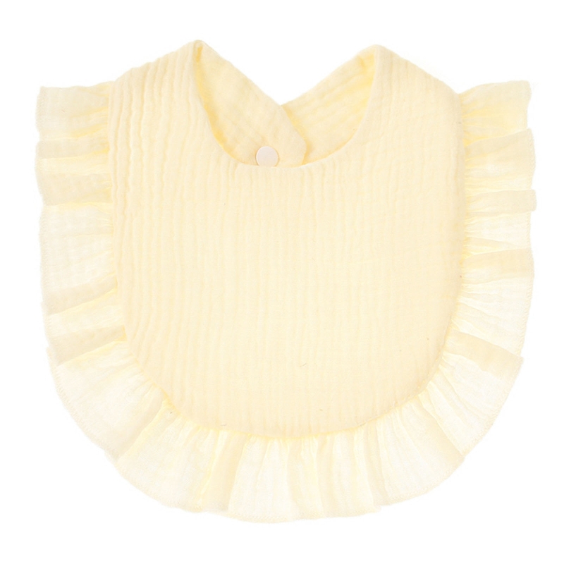 Babyvoeding Kwijl Bib Zuigelingen Verstoorde Lace Speeksel Handdoek Puur Katoen Burp Doek: Beige