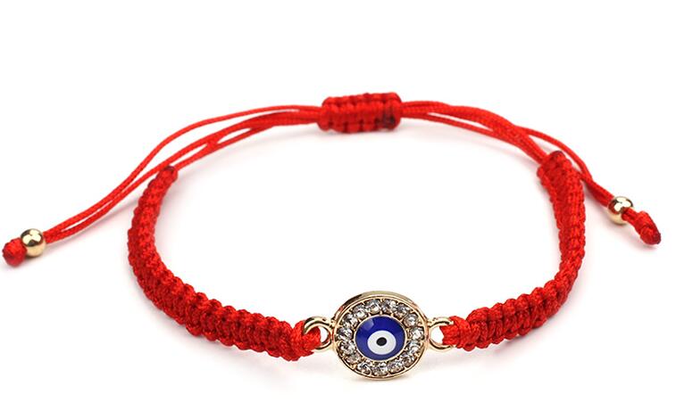 Red String Bracelet Evil Eye, Red String Of Fate, Good Luck Bracelet, Amulet, Thread Bracelet, Protection Bracelet,: gold beads