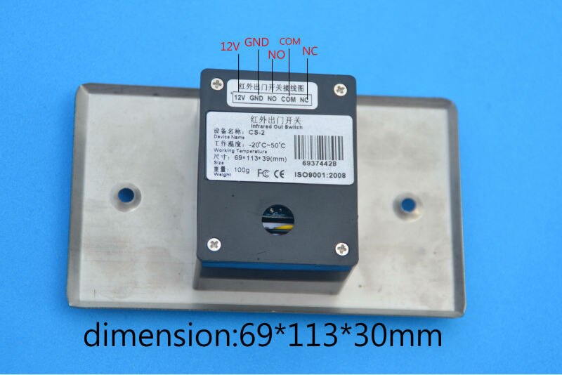 Infrared Sensor Switch No Touch Contactless Door Release Exit Button With Real tracking number