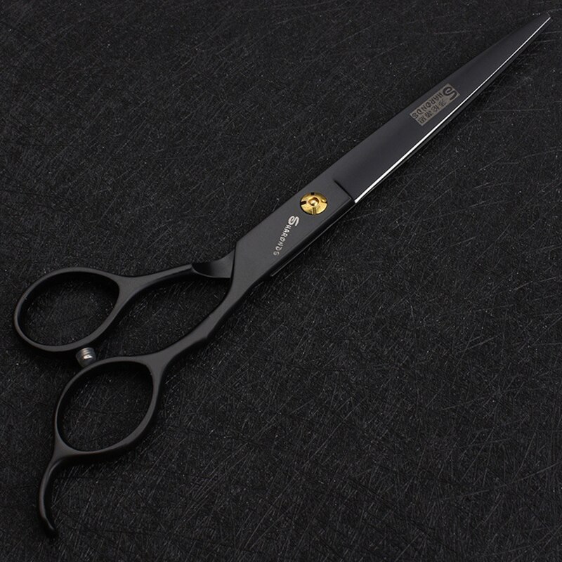 Genuine Hairdressing Scissors 7.5 inch Cutting Hair Salon Styling Scissors Set Straight Cut: 7.5inch black