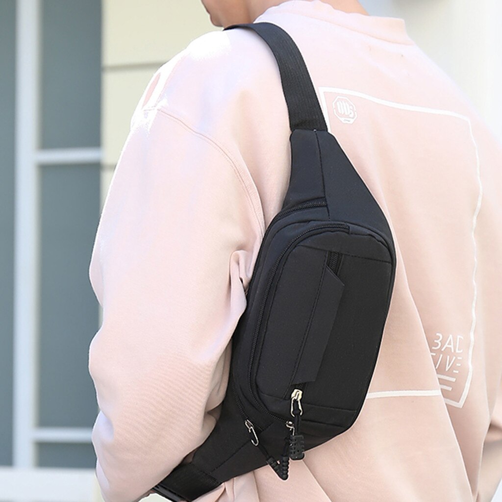 Mannen En Vrouwen Taille Tas Eenvoudige Leisure Pure Kleur Taille Packs Mode Oxford Sport Fitness Taille Packs Bag