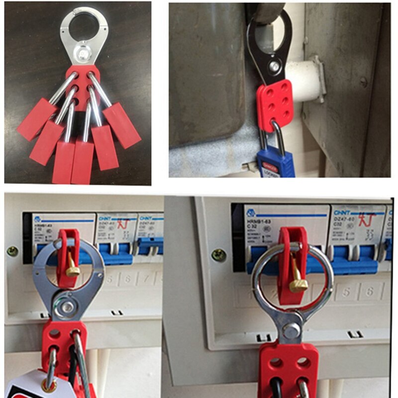 2 Pcs Lock Out Tag Out Lock Hasp Veiligheid Hangslot Lockout Staal Nylon Hasp Slot Voor Industrie Apparatuur