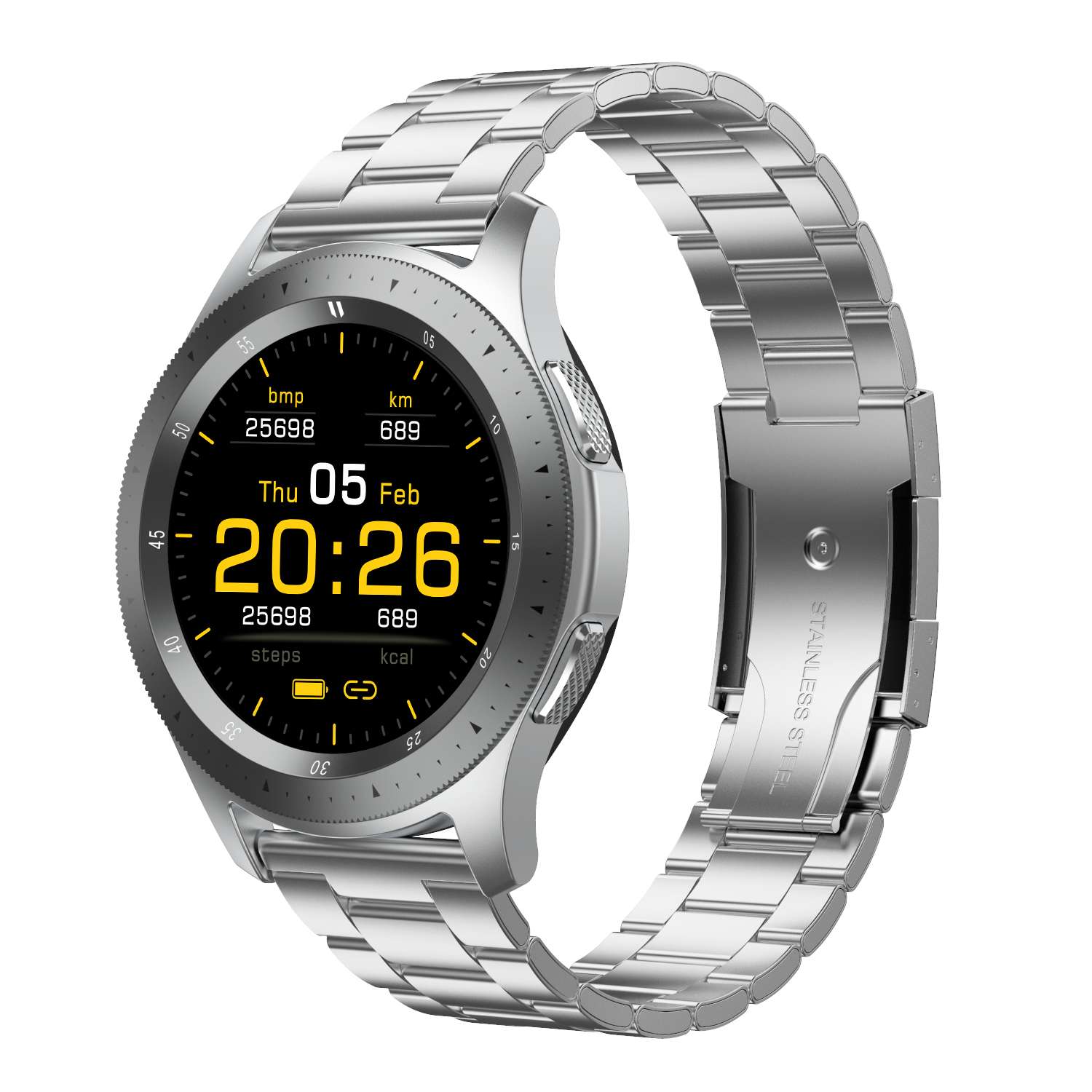 Bakeey W68 Smartwatch - Full Touch 320x320px Display, Herzfrequenz- & BP-Monitor, Bluetooth Anrufe, Schlaf-Tracker: Grau