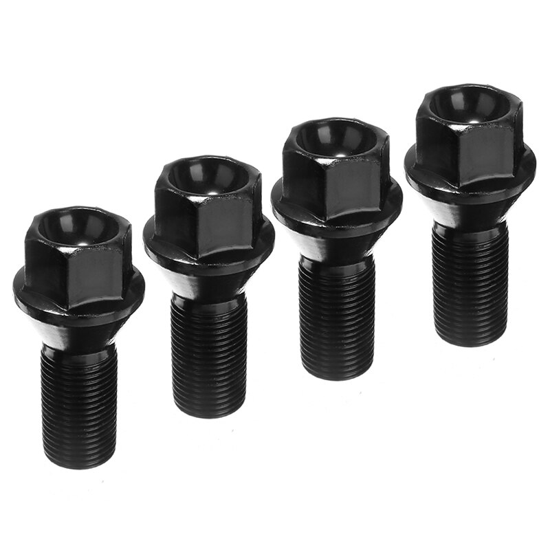 4 kpl  m14 x 1.25 musta pyörän lukitusrenkaan pultti mutteri teräs 36136781151 bmw  x3 x5 e70 e71 f20 f25 x5 x6: lle