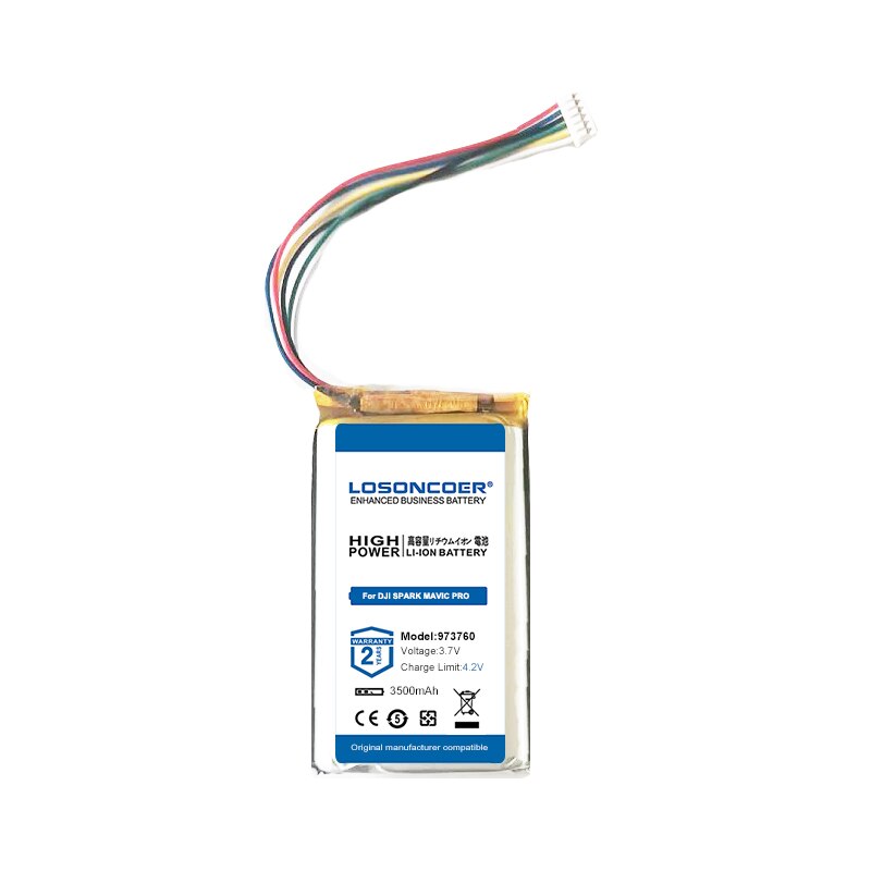 973760 3500Mah Batterij Voor Dji Spark Mavic Pro Mavic Air 2 Afstandsbediening Batterijen Accumulator 6-Draad Plug 1ICP10/37/61