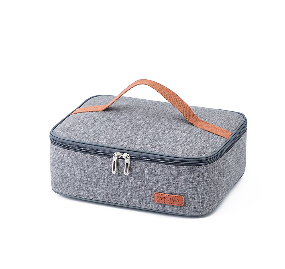 Tote rectangular cooler lunch box bag insulated thermal bento bag Bolsa termica loncheras para mujer for tourism: Gray