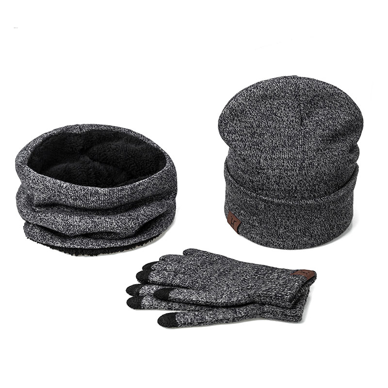 Vrouwen Sjaal Muts Handschoenen Set Drie Stuk Winter Warm Set Vrouwelijke Hoeden Sjaals Mannen Unisex