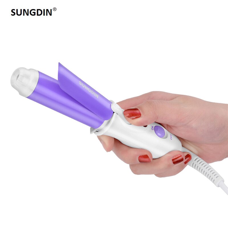 Ceramic Curling Iron Mini Portable Hair Curlers Lovely Styler Hair Wave Wand Styling Tools Electric Hair Curler: purple
