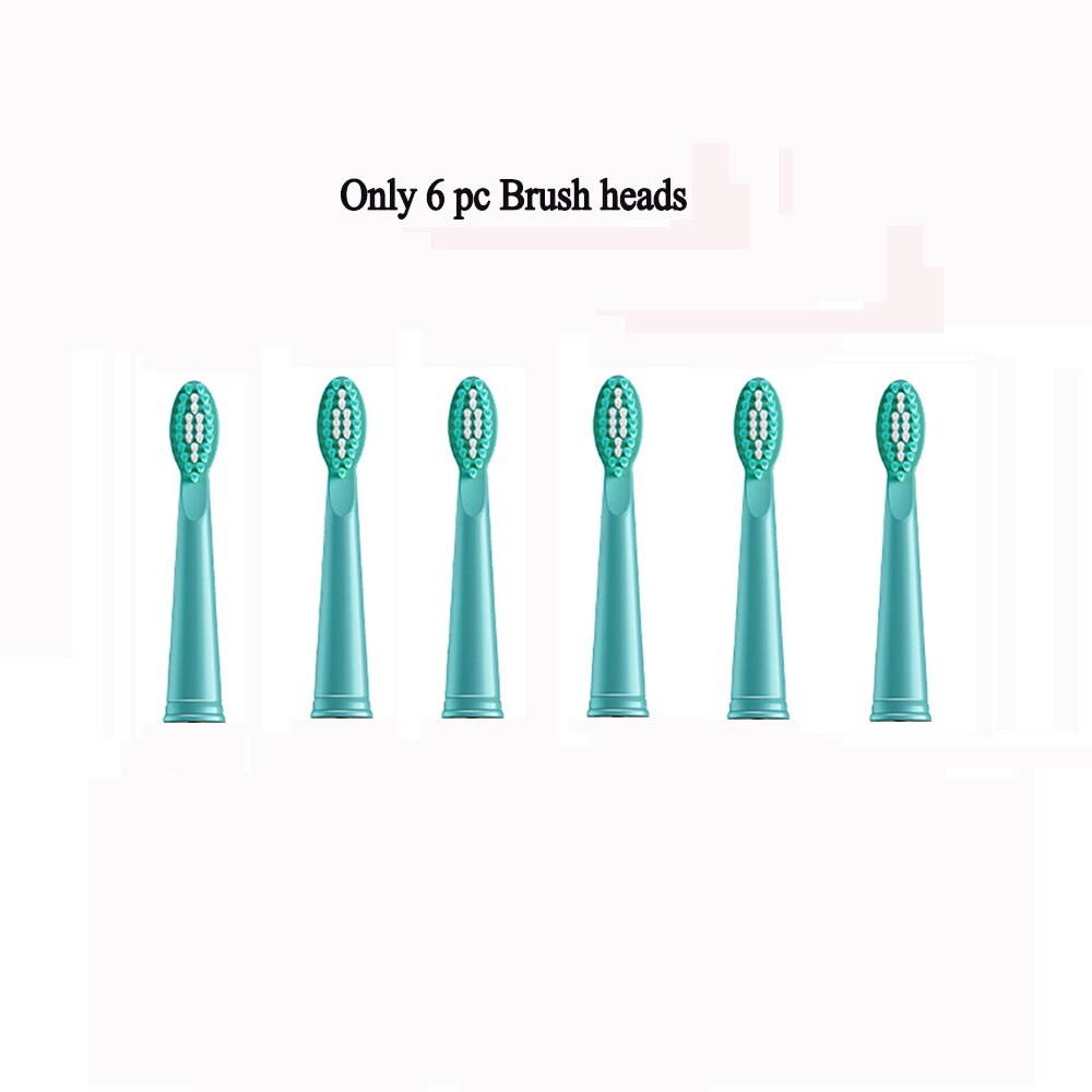 Sonic Electric Toothbrush USB Rechargeable 5 Modes Ultrasonic Automatic Brush Timer Waterproof Dental Brush Teeth Whitening: 6 Green heads