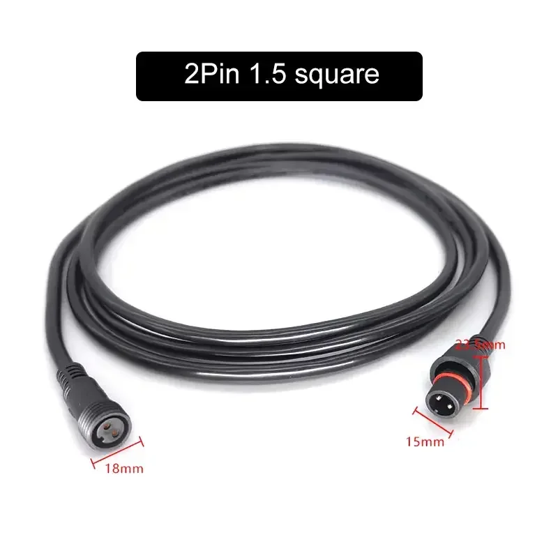 Cable de extensión impermeable de 2 pines macho a hembra 0,3/0,5/0,75/1,0/1,5/2,5 enchufe cuadrado conector LED para exteriores cable de alimentación de lámpara de 10M: Marfíl / 1 P