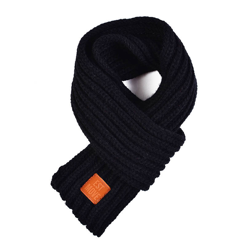 Écharpe d'hiver pour animaux de compagnie, grand foulard en tricot doux pour grands chiens, Bandana chaude pour chiens et chats, écharpe épaisse et chaude pour animaux de compagnie: Black
